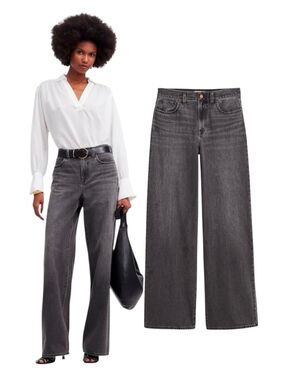 NWT Madewell Superwide Rigid 90's Jeans Kingswood Wash High Rise Wide Leg 28